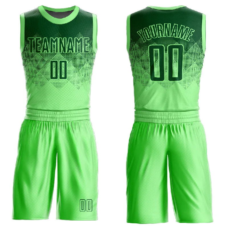 Basketball Jersey With Durable Print-Custom Pea Green Green Round Neck Sublimation Basketball Suit Jersey