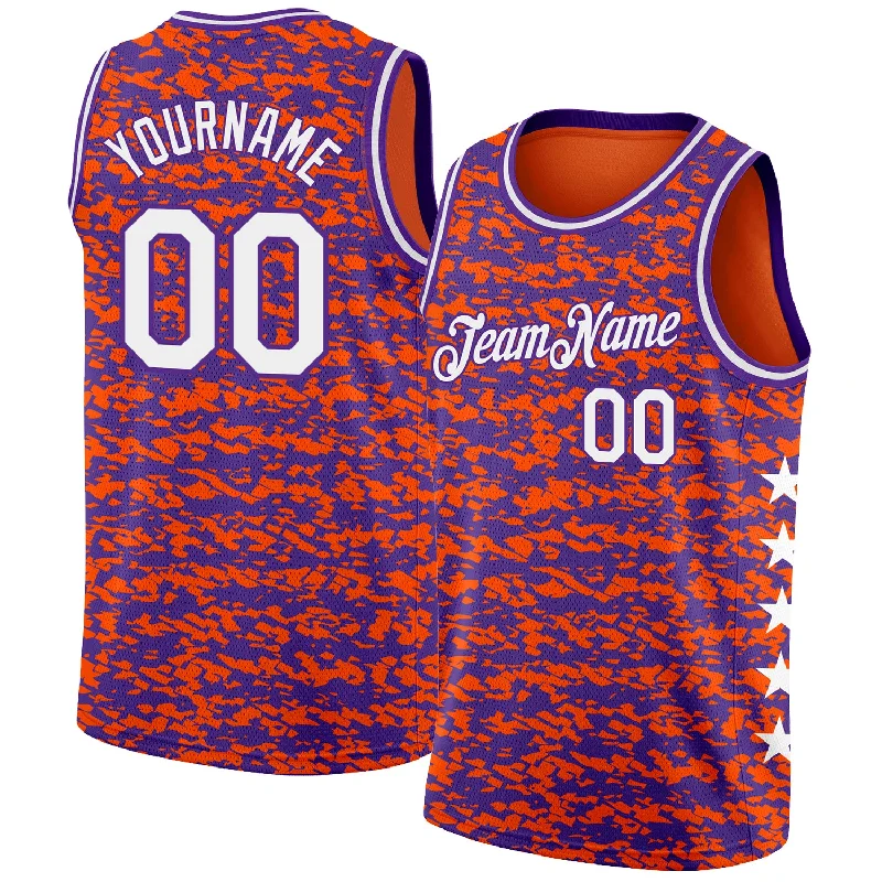 Basketball Jersey Under 20 Dollars-Custom Orange White-Purple Authentic City Edition Basketball Jersey