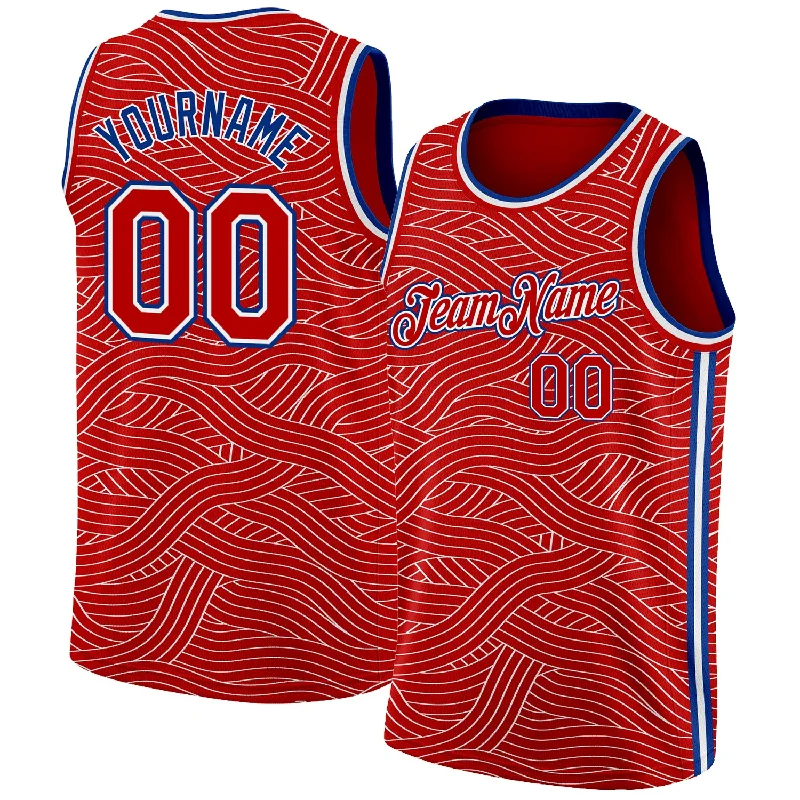 Basketball Jersey With Backorder Options-Custom Red Royal-White Authentic City Edition Basketball Jersey