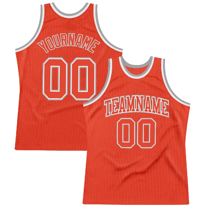 Basketball Jersey With Classic Fit-Custom Orange Orange-Gray Authentic Throwback Basketball Jersey