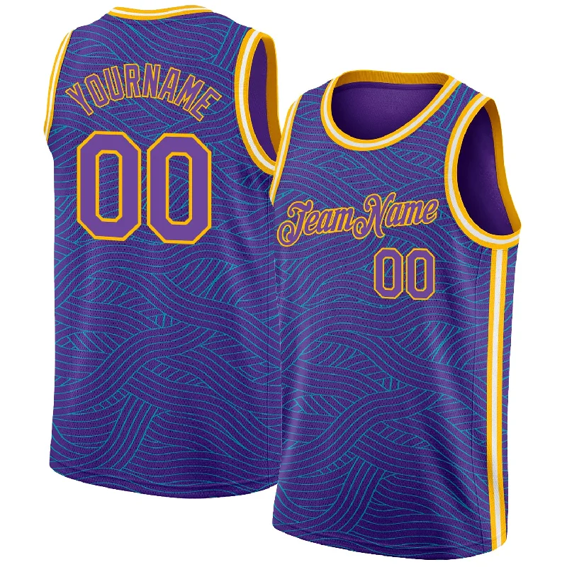 Basketball Jersey With Premium Replicas-Custom Purple Teal-Gold Authentic City Edition Basketball Jersey