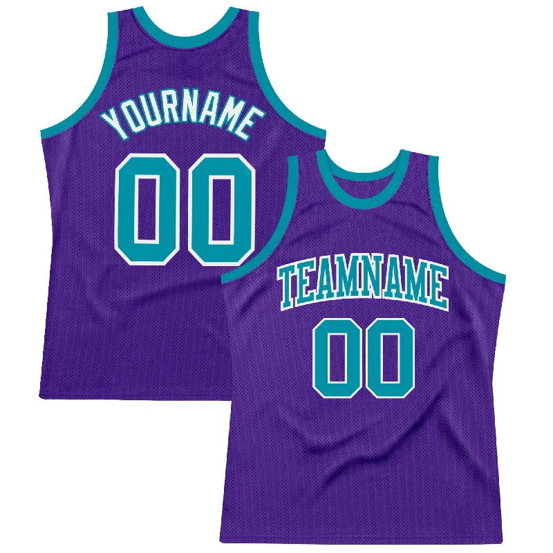 Basketball Jersey For Game Day-Custom Purple Teal-White Authentic Throwback Basketball Jersey