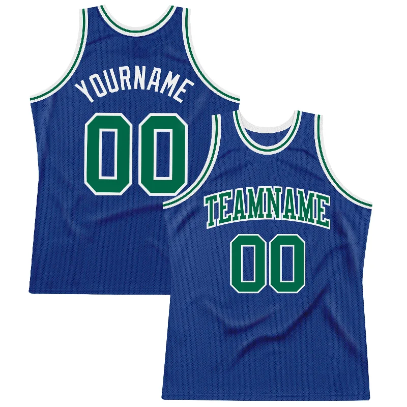 Basketball Jersey With Limited Editions-Custom Royal Kelly Green-White Authentic Throwback Basketball Jersey