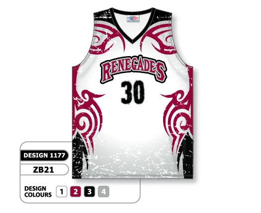 Basketball Jersey With Matching Shorts-Athletic Knit Custom Sublimated Basketball Jersey Design 1177