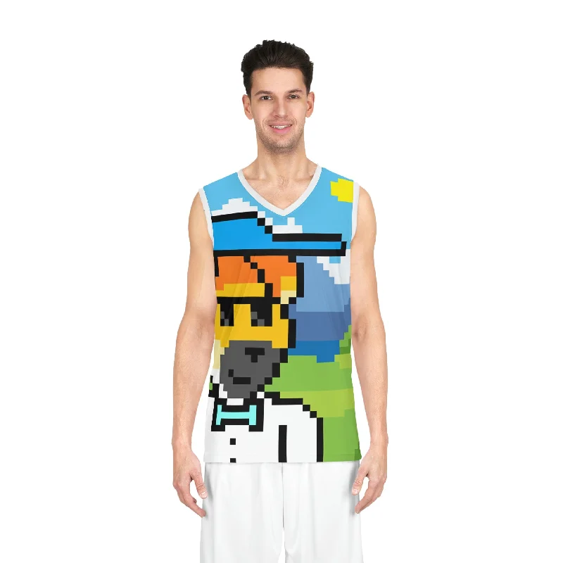 Basketball Jersey For Gift Ideas-Dog Animal Pet Pixel Basketball Jersey (AOP)