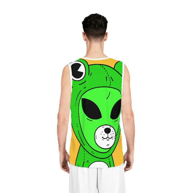 Basketball Jersey With Fan Favorites-Frog Alien Visitor Basketball Jersey (AOP)