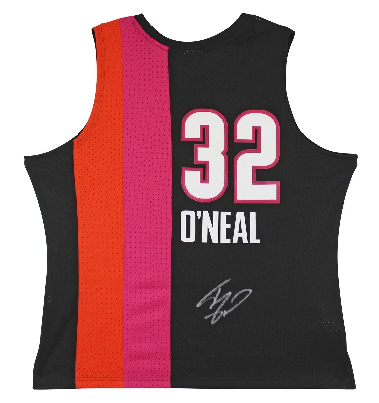 Basketball Jersey With High-Tech Fabric-Heat Shaquille O'Neal Signed 05-06 Black Alt M&N HWC Nights Jersey BAS Witnessed