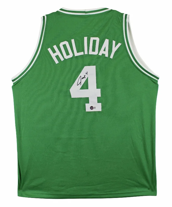 Basketball Jersey For Bulk Orders-Jrue Holiday Authentic Signed Green Pro Style Jersey Autographed BAS Witnessed