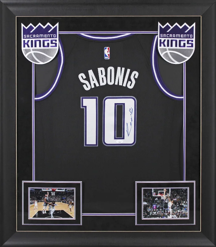 Basketball Jersey With Mesh Panels-Kings Domantas Sabonis Authentic Signed Black Nike Framed Jersey JSA #AR73563