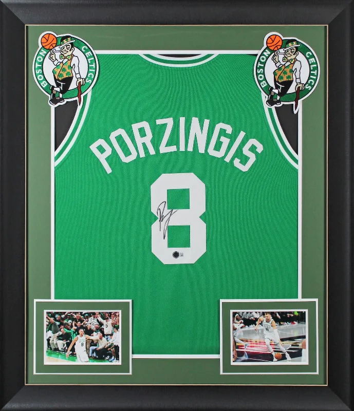 Basketball Jersey With Urban Look-Kristaps Porzingis Authentic Signed Green Pro Style Framed Jersey BAS Witnessed