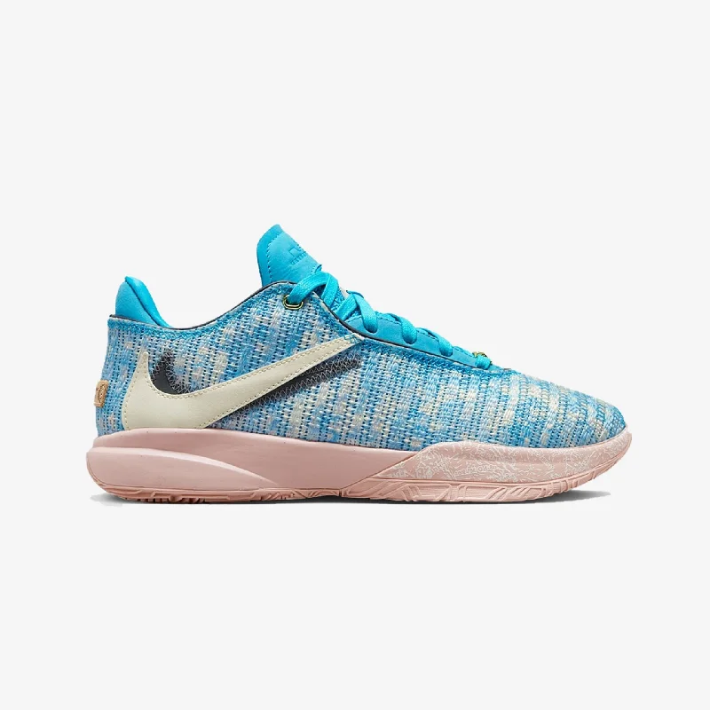 Basketball Shoes For Long Games-Nike | LEBORN XX ASW EP  { BLUE LIGHTNING/COCONUT MILK