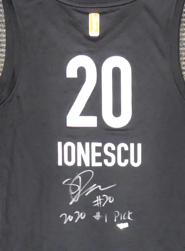 Basketball Jersey With Number Prints-New York Liberty Sabrina Ionescu Autographed Black Fanatics Fast Break Jersey Size M "2020 #1 Pick" Fanatics Holo Stock #184722