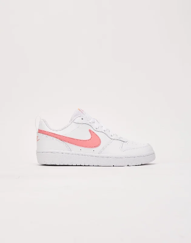 Basketball Shoes In Neutral Tones-Nike Court Borough Low 2 Grade-School