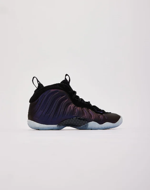 Basketball Shoes With Ankle Support-Nike Little Posite One 'Black and Varsity Purple' Grade-School