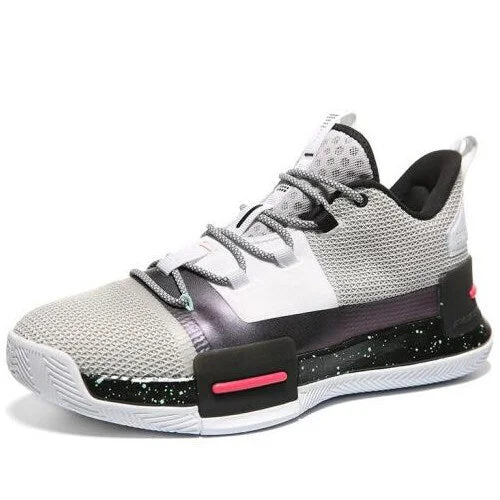 Basketball Shoes With Extra Padding-PEAK Flash Lou Williams Basketball Shoes Men Sport Sneaker Grey E94455A