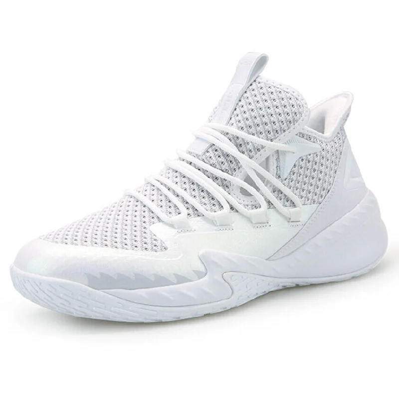 Basketball Shoes For Injury Prevention-PEAK  Professional Basketball Shoes Mid Sneakers White