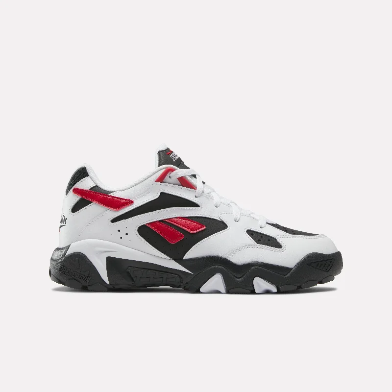 Basketball Shoes In Neutral Tones-Preseason 94 Low White/Black/Flash Red