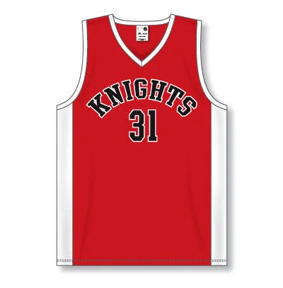 Basketball Jersey With UV Protection-Athletic Knit Pro Cut Basketball Game Jersey With Side Inserts