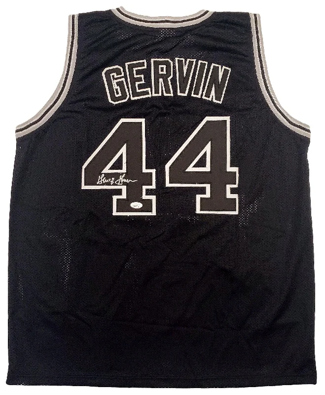 Basketball Jersey For Bulk Orders-San Antonio Spurs George Gervin Autographed Black Jersey JSA Stock #197002