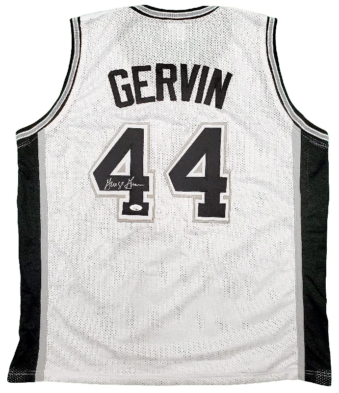 Basketball Jersey With Personalized Fit-San Antonio Spurs George Gervin Autographed White Jersey JSA Stock #197001