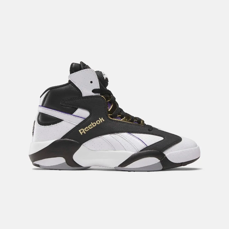 Basketball Shoes With Futuristic Design-Shaq Attaq White/Black/Gold Met.