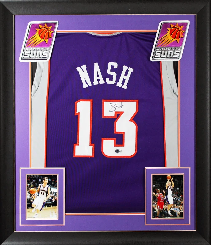 Basketball Jersey In Red-Steve Nash Authentic Signed Purple Pro Style Framed Jersey BAS Witnessed