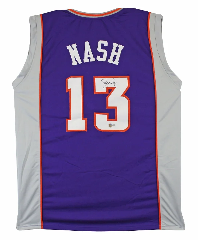 Basketball Jersey For Authentic Feel-Steve Nash Authentic Signed Purple Pro Style Jersey Autographed BAS Witnessed