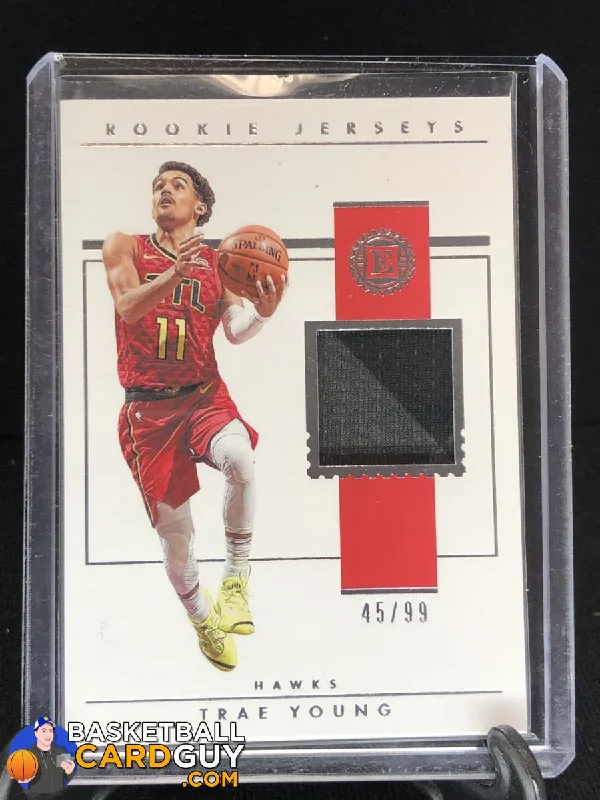 Basketball Jersey For Collectors-Trae Young 2018-19 Panini Encased Rookie Jerseys #/99