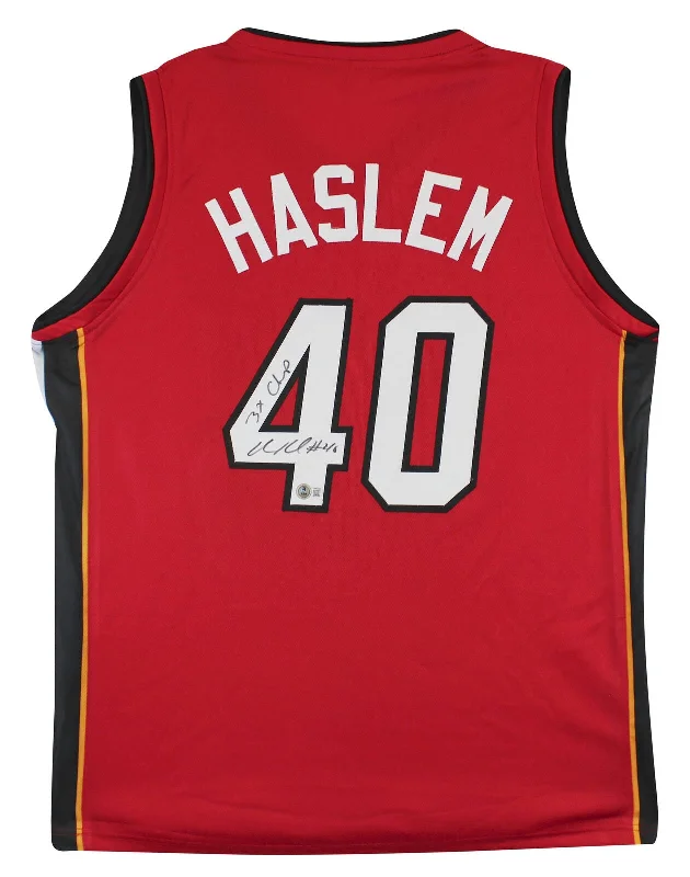 Basketball Jersey For Pre-Order Deals-Udonis Haslem "3x Champ" Authentic Signed Red Pro Style Jersey BAS Witnessed