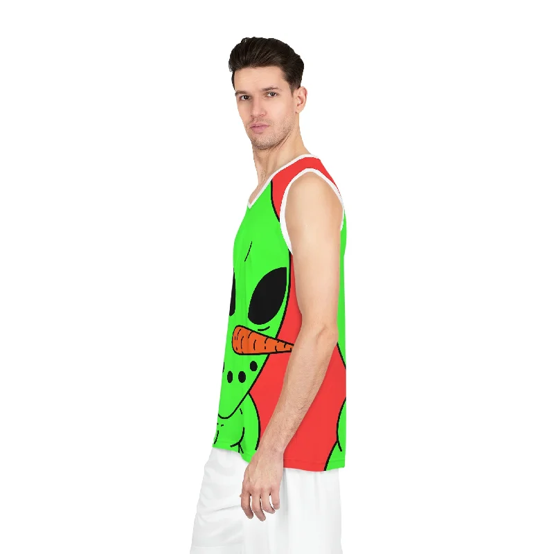 Basketball Jersey For Winter Warmth-Veggie Visi Alien Vegtable Visitor Basketball Jersey