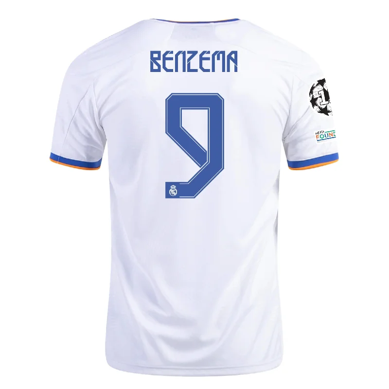 Football Jersey For Sideline Style-2021/22 Karim Benzema #9 Real Madrid Home Jersey Official Nameset