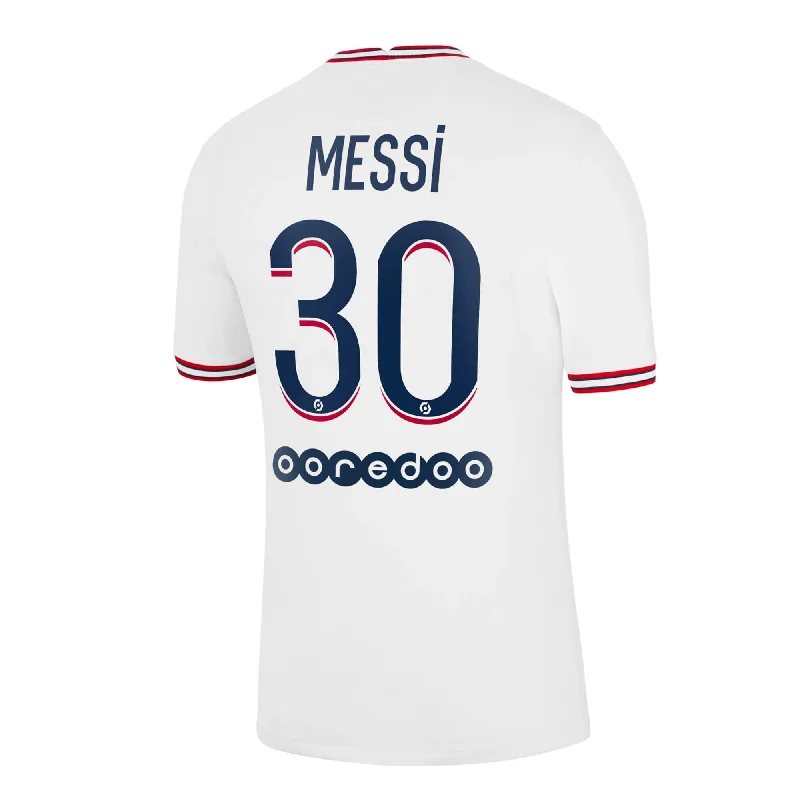 Football Jersey For Seasonal Fans-2021/22 Lionel Messi #30 PSG Fourth Jersey Official Nameset