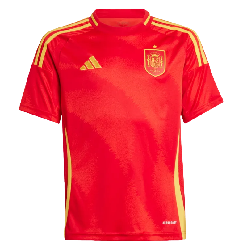 Football Jersey With Neon Colors-Adidas Spain 2024 Youth Home Jersey