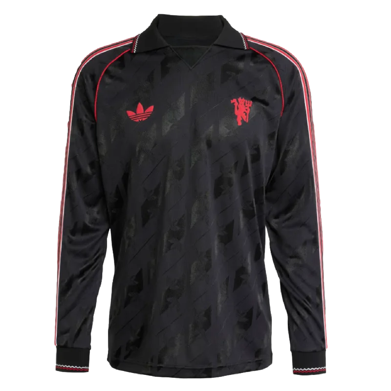 Football Jersey With Neighborhood Pride-Adidas Manchester United Lifestyler Long Sleeve Jersey