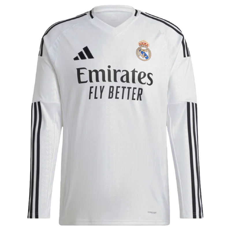 Football Jersey For Toddler Fans-Adidas Real Madrid 24/25 Long Sleeve Home Jersey