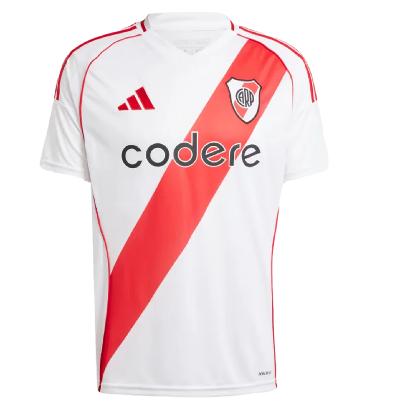 Football Jersey With Fundraiser Logos-Adidas River Plate 24/25 Home Jersey