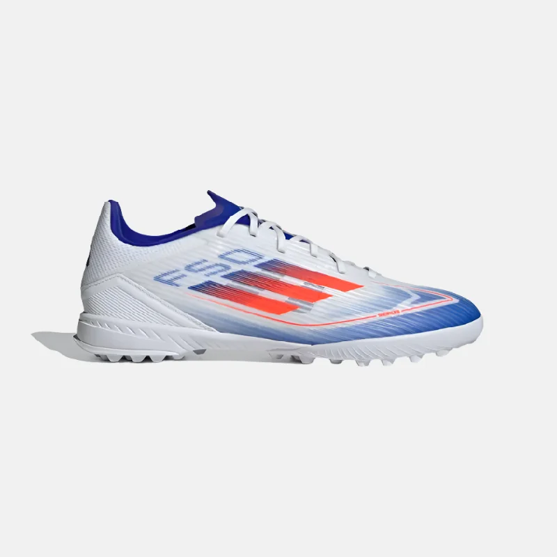 Football Jersey With Sleek Look-Adidas F50 League Unisex Football Turf Shoes -Cloud White/Solar Red/Lucid Blue