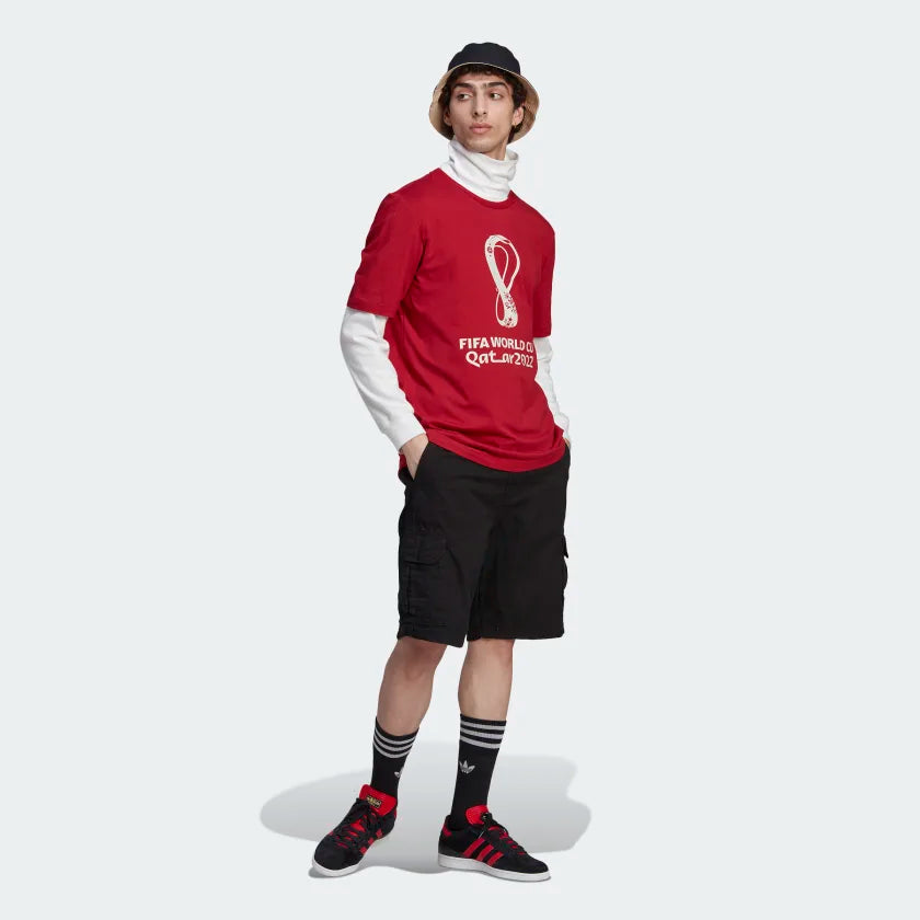 Football Jersey With Jungle Vibes-Adidas Fifa World Cup 2022™ Graphic Tee - Active Maroon