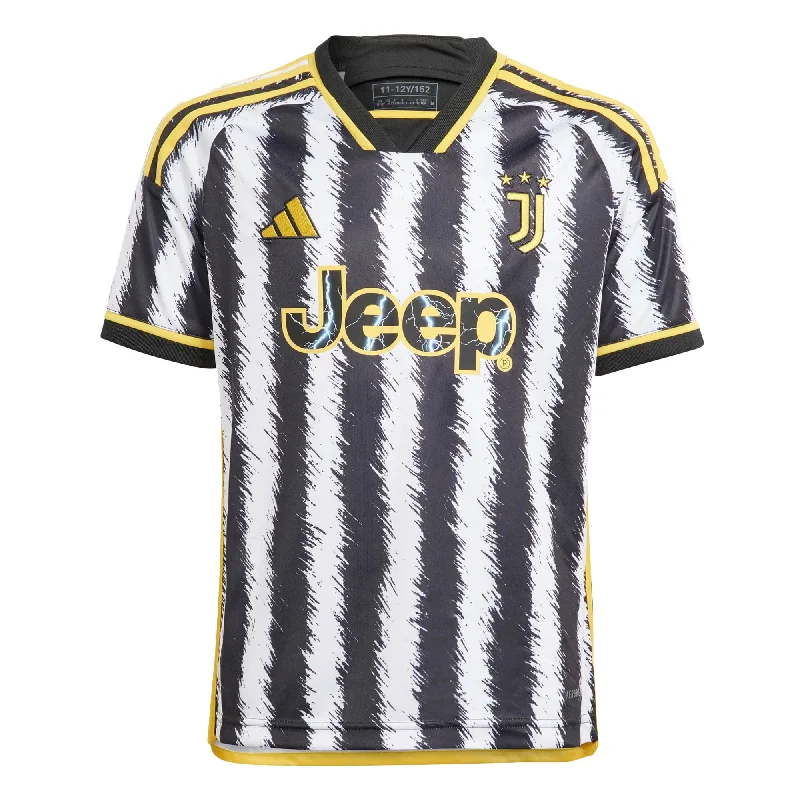 Football Jersey With Starter Status-adidas Kids Juventus 2023/24 Home Jersey White/Yellow