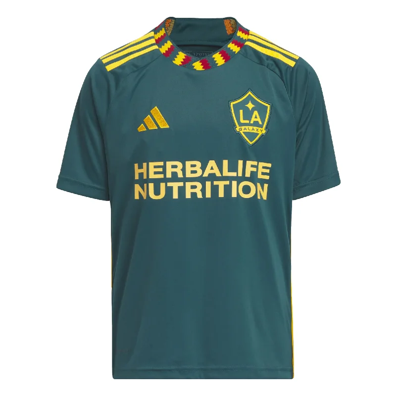 Football Jersey For Glow Games-adidas Kids LA Galaxy 2023/24 Away Jersey Green/Gold