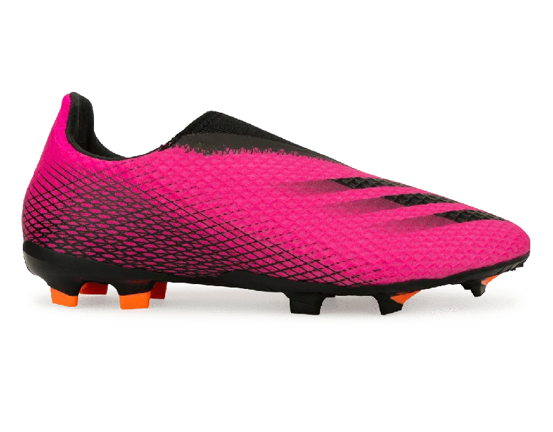 Football Jersey For Grass Fields-adidas Kids X Ghosted.3 Laceless FG Pink/Black