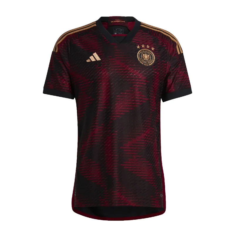 Football Jersey With Punk Vibes-adidas Men's Germany 2022/23 Authentic Away Jersey Black/Burgundy