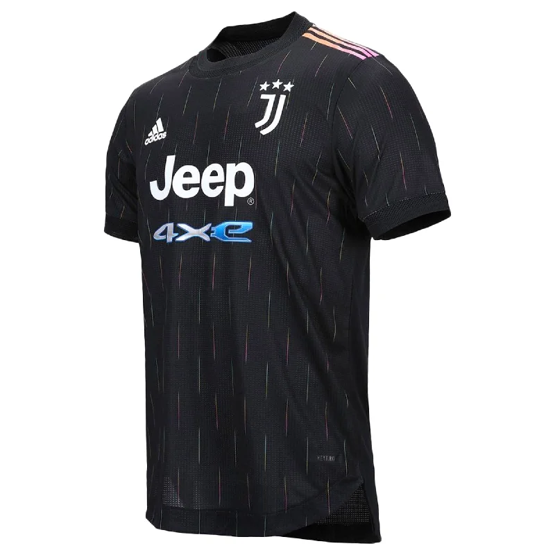 Football Jersey For Seasonal Fans-adidas Men's Juventus 2021/22 Authentic Away Jersey Black/White