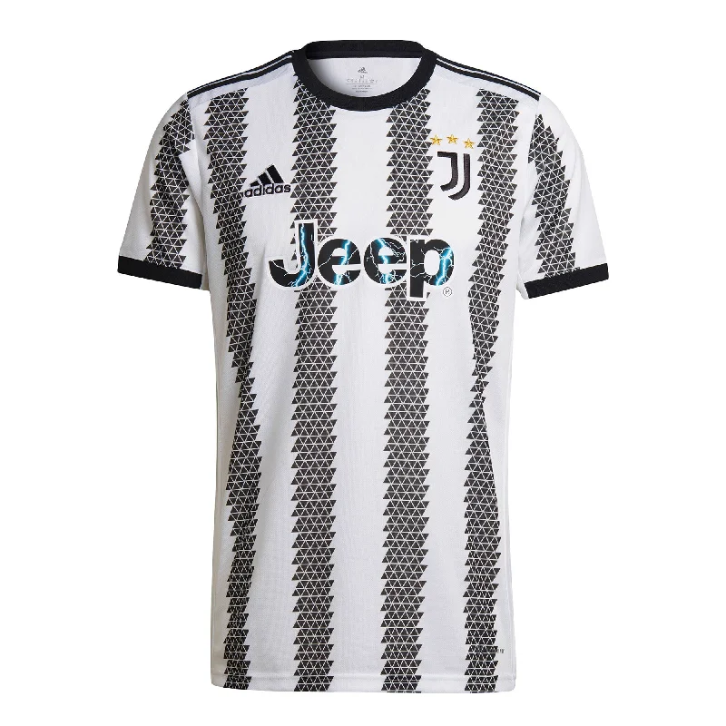 Football Jersey With Metallic Accents-adidas Men's Juventus 2022/23 Home Jersey White/Black