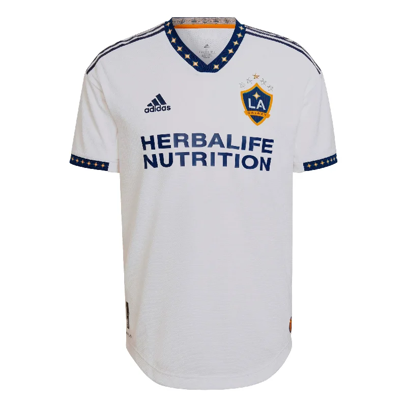 Football Jersey With Crowdsourced Art-adidas Men's LA Galaxy 2022/23 Authentic Home Jersey White/Navy