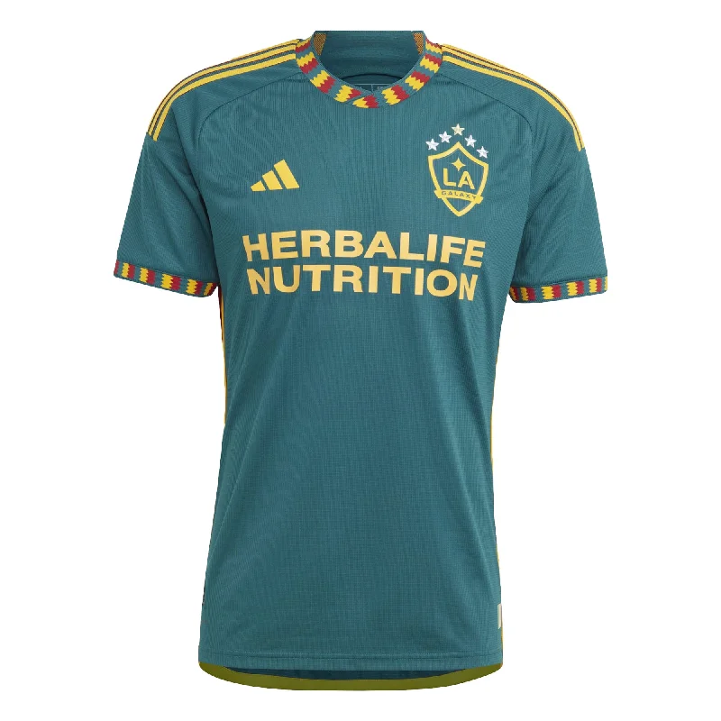 Football Jersey For Swap Meets-adidas Men's LA Galaxy 2023/24 Authentic Away Jersey Green/Gold