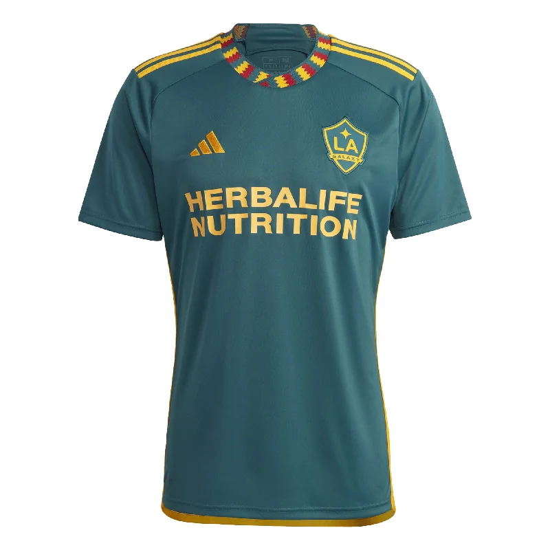 Football Jersey With One-Of-A-Kind Prints-adidas Men's LA Galaxy 2023/24 Away Jersey Green/Gold