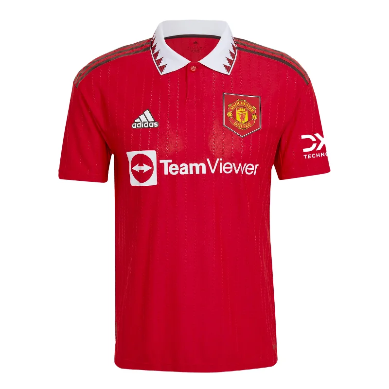 Football Jersey With Overtime Thrills-adidas Men's Manchester United 2022/23 Authentic Home Jersey Real Red/White