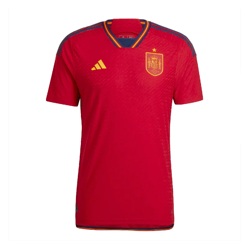 Football Jersey With Fundraiser Logos-adidas Men's Spain 2022/23 Authentic Home Jersey Power Red/Navy