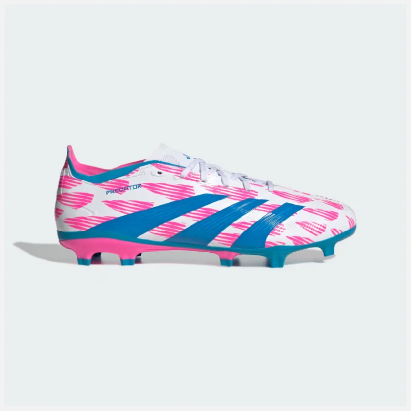 Football Jersey With Bold Patterns-Adidas Predator League Firm Ground Men's Football Shoes -Cloud White/Solar Blue/Solar Pink